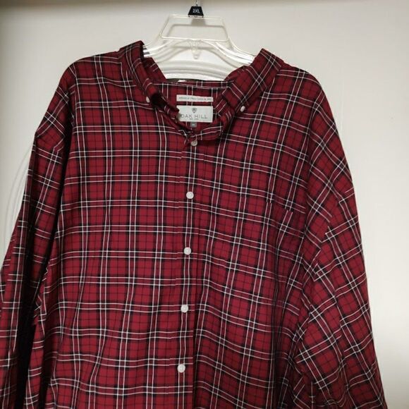 Oak Hill Red Plaid Long Sleeve Button Down Shirt Size Men's 4XL - Picture 2 of 2
